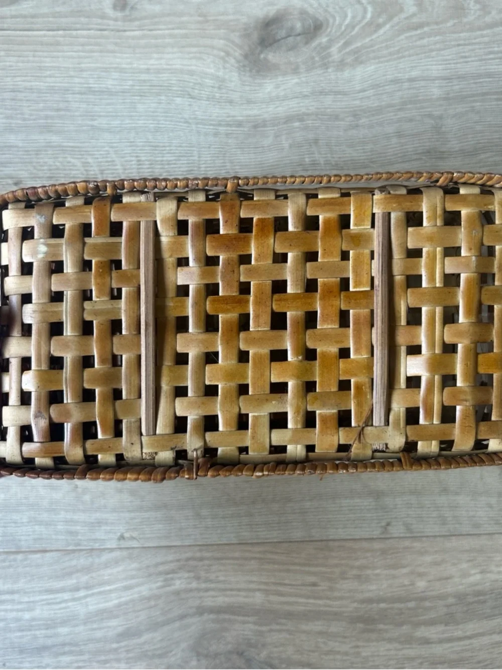 Woven Trinket Box with‎ Black Cat Figurine